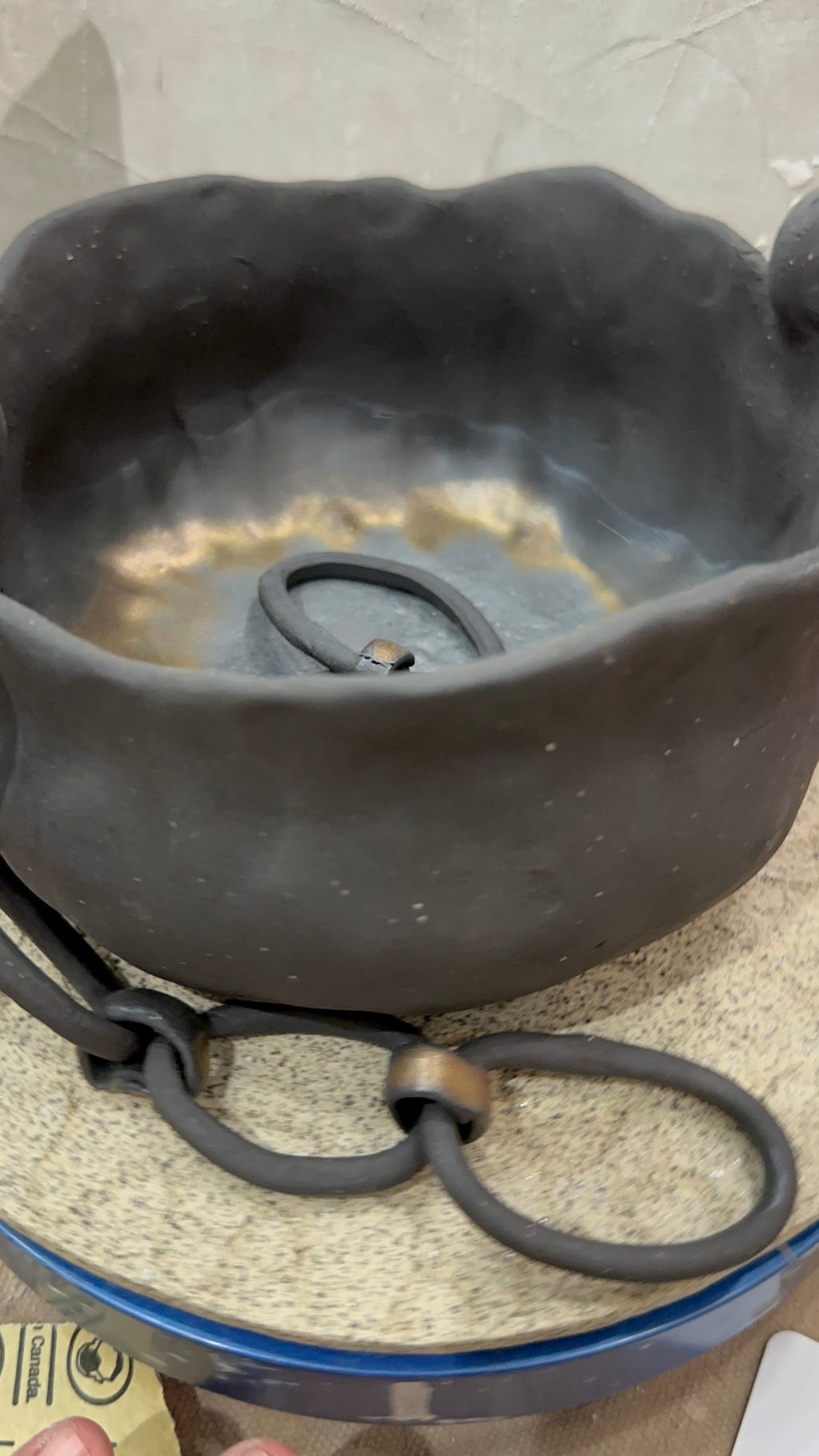 These Chains Cant Bind    Dark Clay Sculptural Vessel from my Artisan Reserve collection