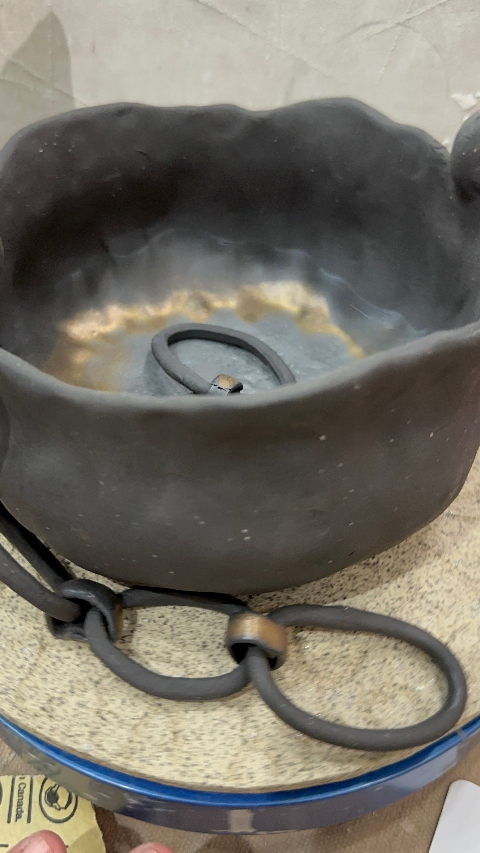 These Chains Cant Bind    Dark Clay Sculptural Vessel from my Artisan Reserve collection