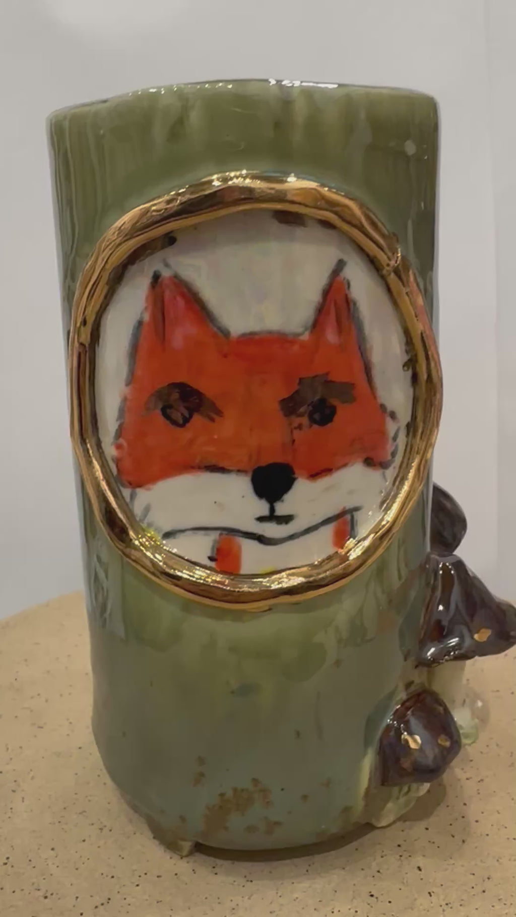 Fox vase