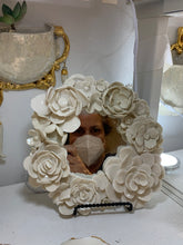 Load image into Gallery viewer, One of a kind hanging porcelain flower mirror
